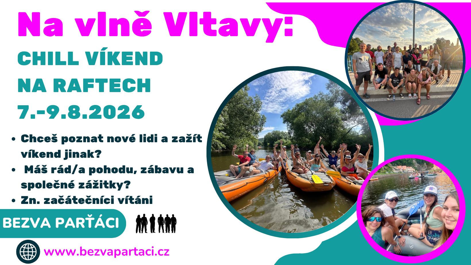 Na vlně Vltavy - Chill víkend na raftech 7.-9.8.2026